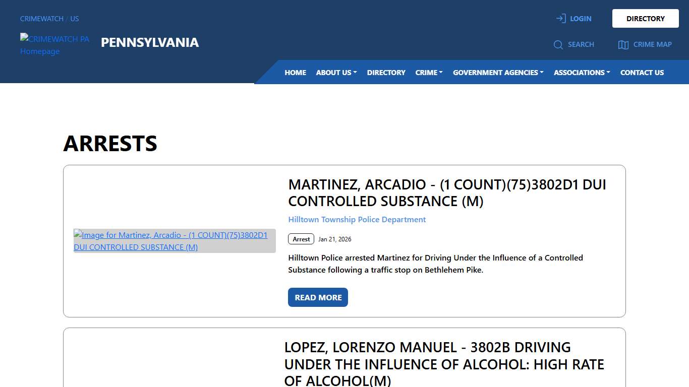 Pennsylvania Arrests | CRIMEWATCH