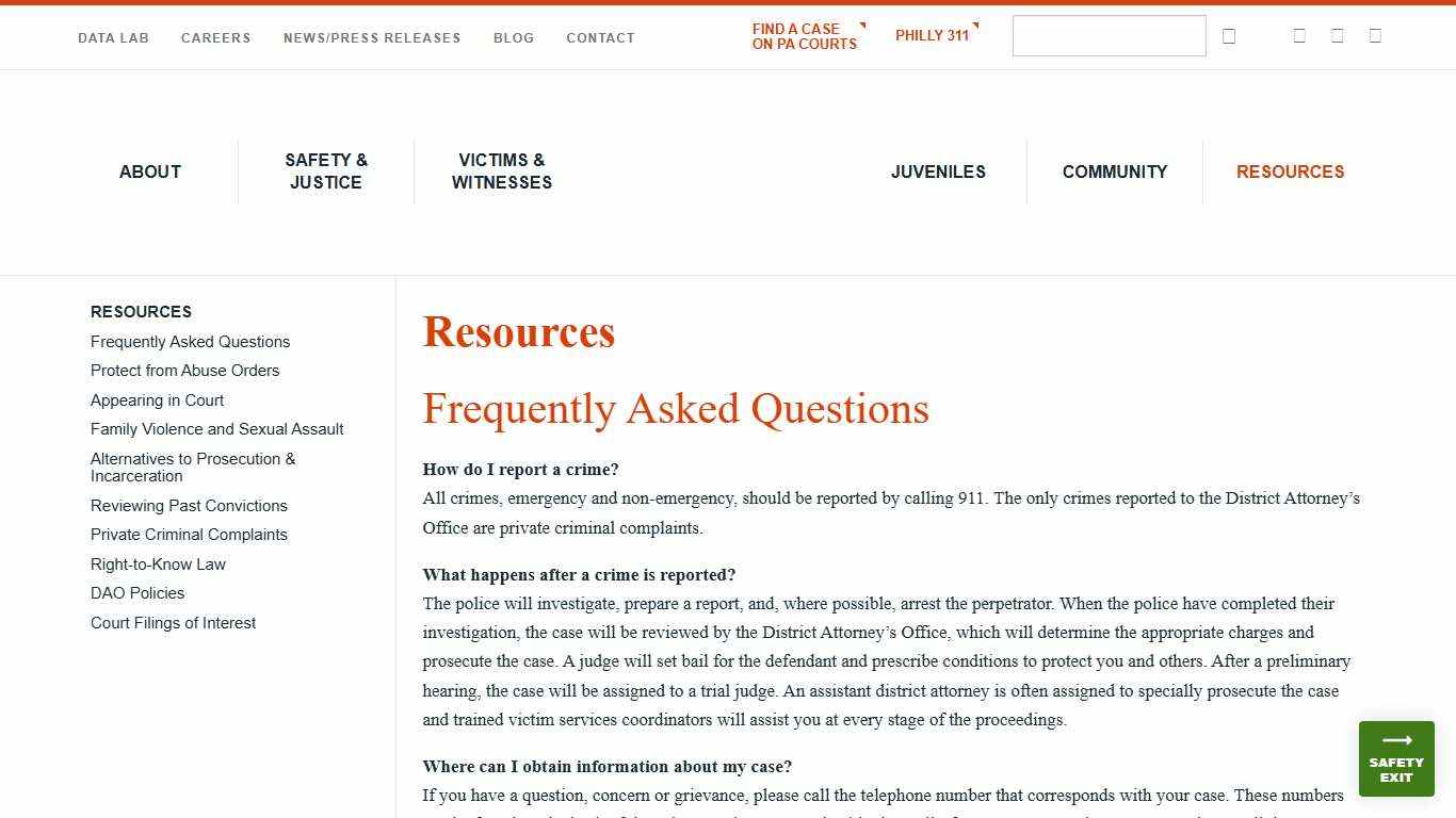 Resources - Office of the District Attorney : City of Philadelphia